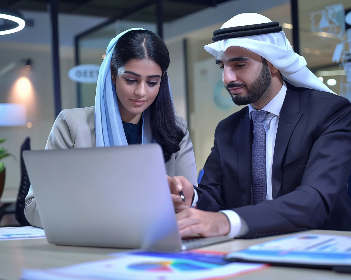 Adult professionals studying IELTS and business English